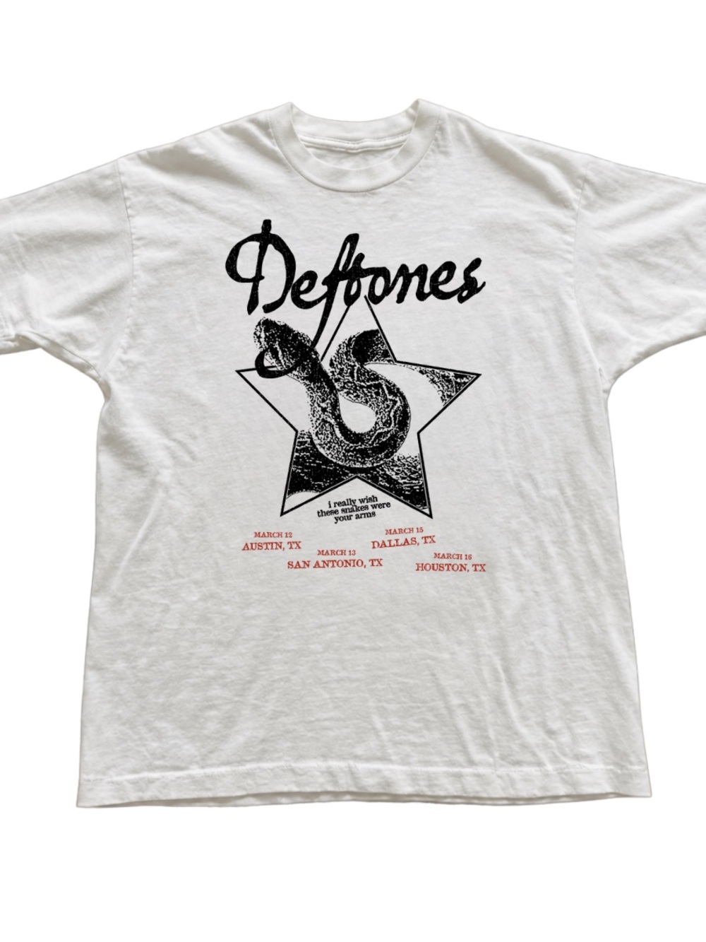 White Short-Sleeve Deftones Graphic Tee